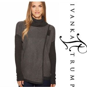 Ivanka Trump Faux Wrap Pullover Sweater (L)